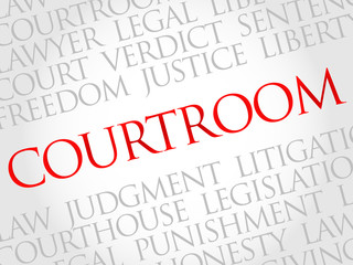 Courtroom word cloud concept