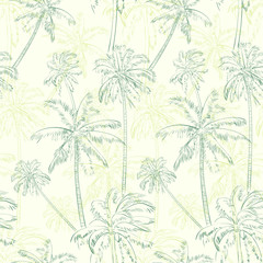 Fototapeta na wymiar palm tree green seamless pattern over vector