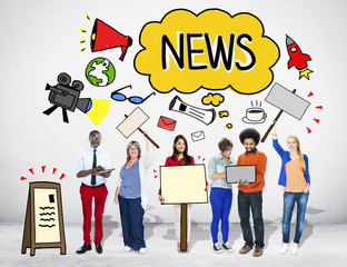 News Social Media Speech Bubbles Togetherness Team Concept