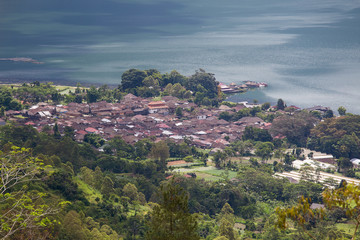 View in Danau Batur lake near volcano Batur, Bali, Indonesia