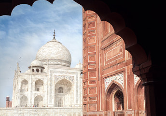 Fototapeta na wymiar Taj Mahal and mosque in India