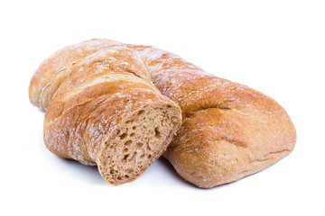 Bread on a white background.