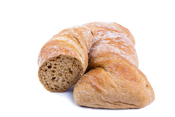 Bread on a white background.