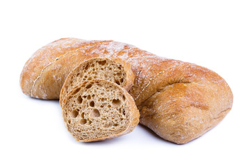 Bread on a white background.