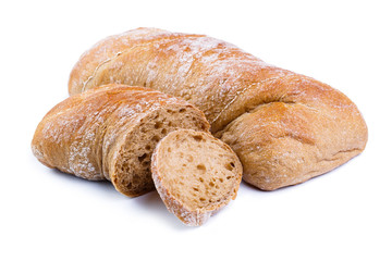 Bread on a white background.