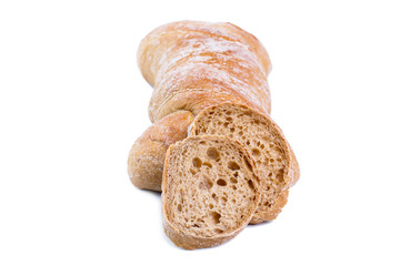 Bread on a white background.