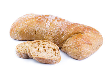 Bread on a white background.