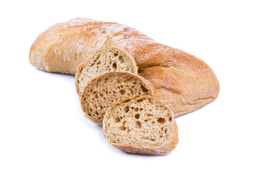 Bread on a white background.