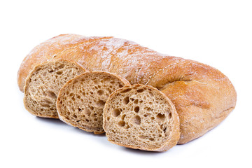 Bread on a white background.