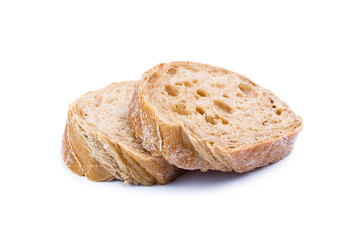 Bread on a white background.