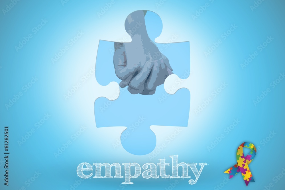 Poster empathy against blue background with vignette