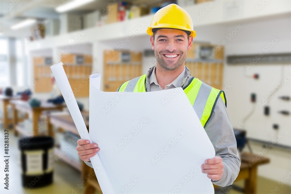 Poster Composite image of casual architect