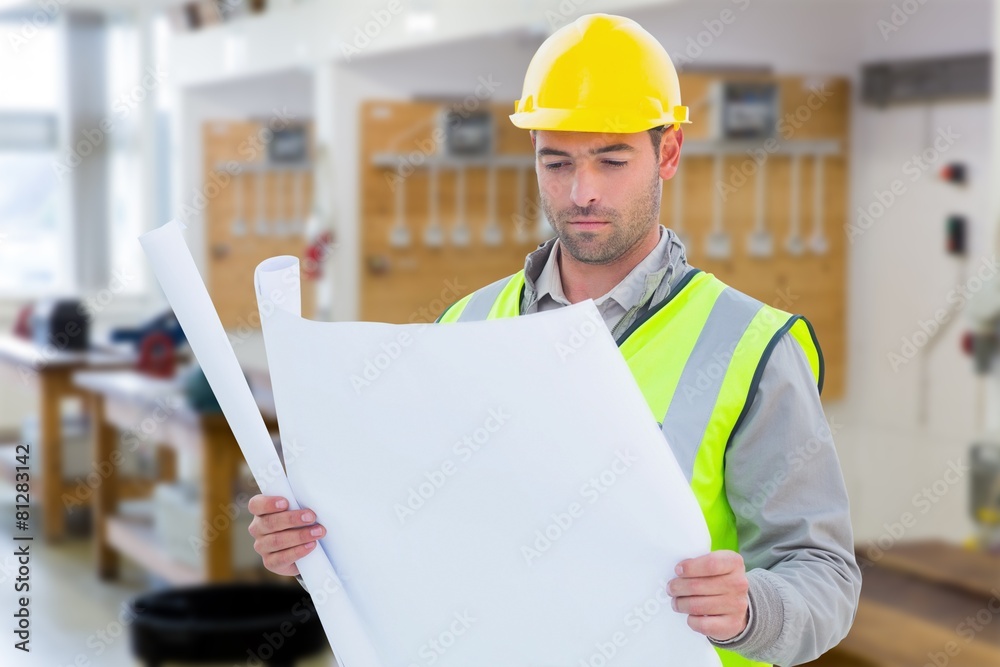 Poster composite image of casual architect