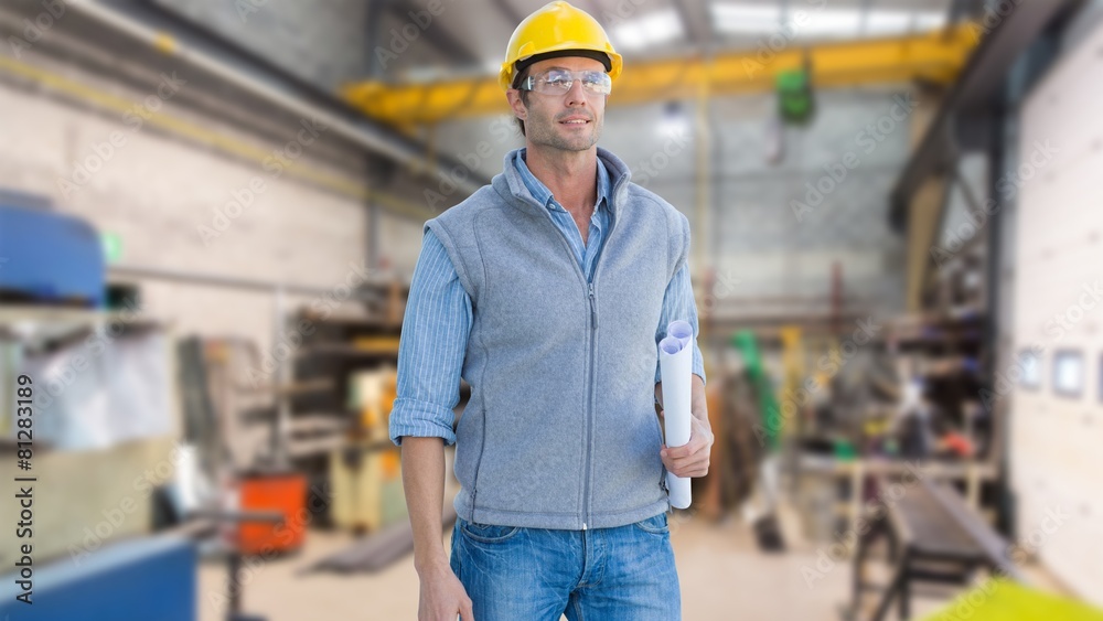 Poster composite image of casual architect