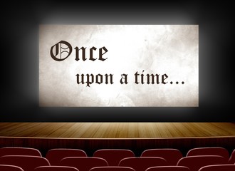 Cinema screen with once upon a time