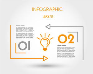 linear infographic template with two options