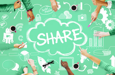 Share Sharing Connection Online Communication Networking Concept