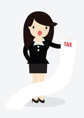 Business woman Tax Concept.