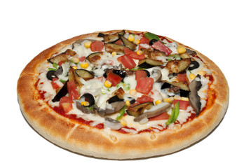 Tasty vegetable pizza, isolated