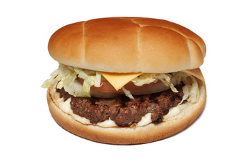 crispy beef sandwich with cheese and salad