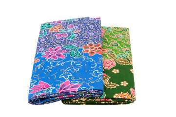 stack of Thai fabric