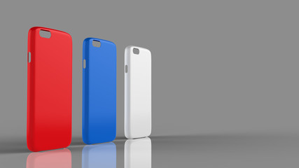 Glossy plastic cases mock-up for smartphone