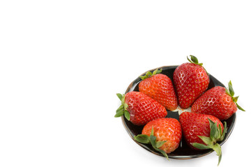 red strawberry on white background
