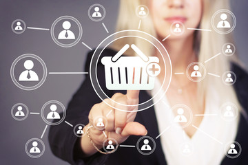 Business button basket trolley shopping web icon