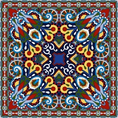 Papier peint Tuiles marocaines foulard en soie ou foulard motif carré