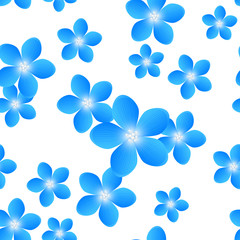 Seamless pattern with blue flowers