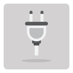 Vector of flat icon, electric plug on isolated background