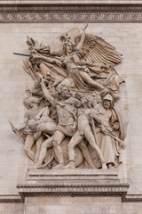 Details of Sculptures on Arch of Triumph, Paris France