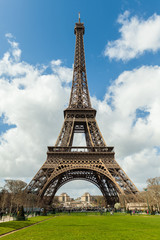 Eiffel Tower in Paris France, Famous Tourism Landmark