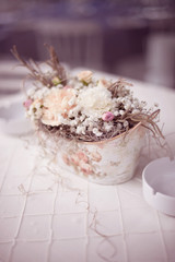 Beautiful vase with many flowers