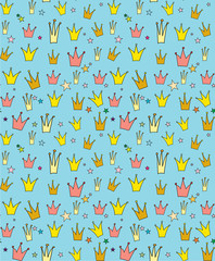 Seamless vector pattern of the crown princess