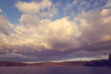 Landscape with clouds and lake