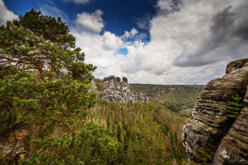 view from the Bastei , Saxon Switzerland, Germany