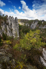 view from the Bastei , Saxon Switzerland, Germany