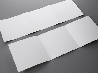 Blank template of trifold square brochure