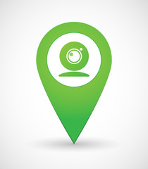 Map mark icon with a web camera