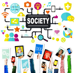 Society Community Togetherness Connecting Internet Concept