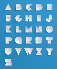 Geometric Paper Alphabet. Vector set