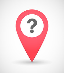 Map mark icon with a question sign