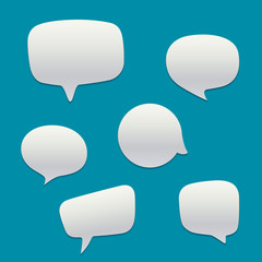 Blank  white speech bubbles. Vector template