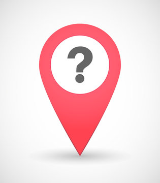 Map mark icon with a question sign