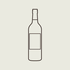 wine bottle sign set. Bottle icon.