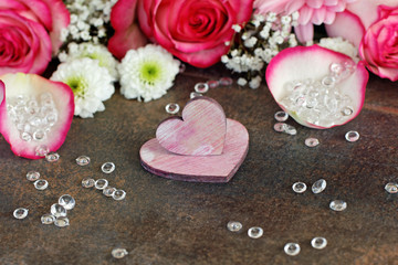 Herzen mit Rosen
