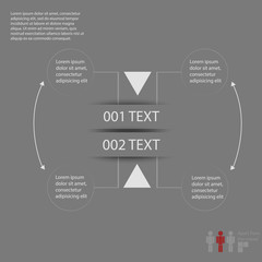 Infographics with lines for text with shade.