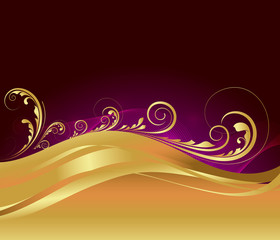 Modern Golden Wavy Flourish Design