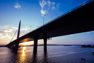 Sunset silhouette Bridge